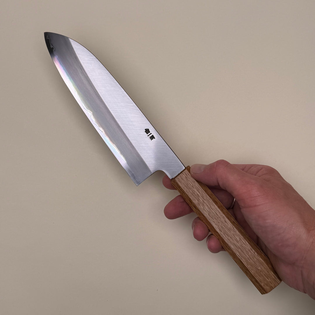 Sakai Kikumori Nakagawa santoku knife oak handle 18cm community cutlery