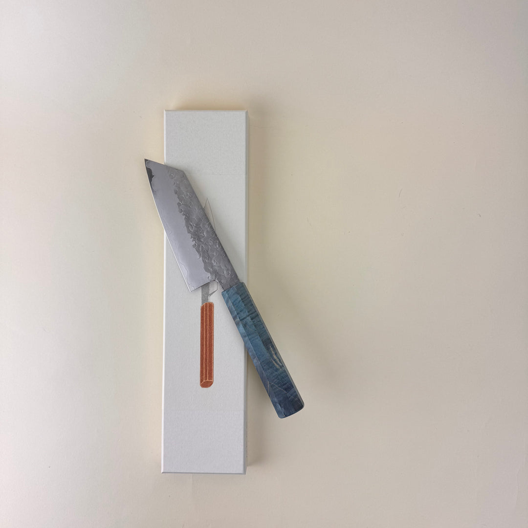 Hado Shiosai Ko Bunka Blue Stabilised Wood Handle 135mm stainless steel community cutlery