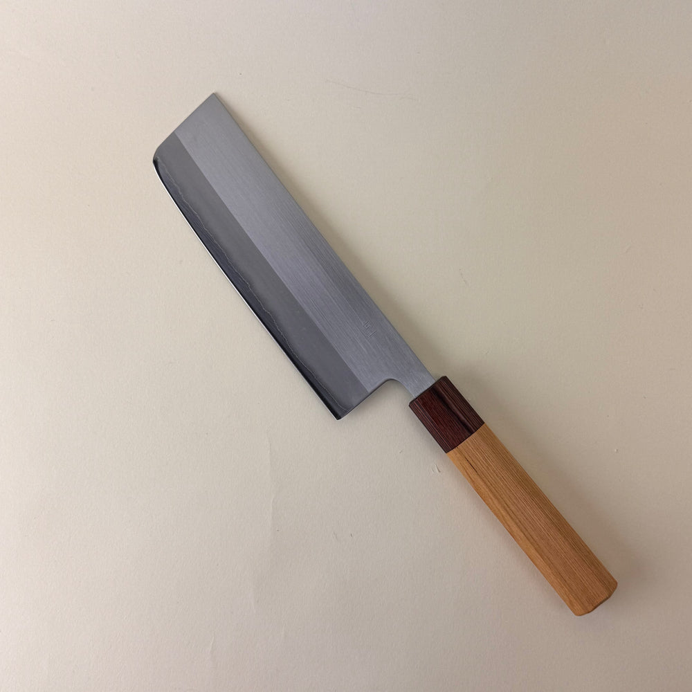 Nakiri 165mm Keyaki Handle stainless clad san mai
