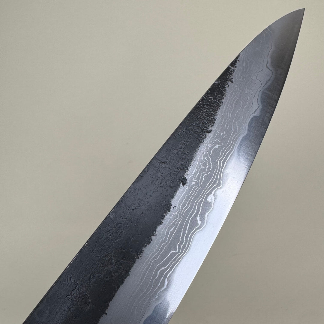 Mutsumi Honoura Blue Super Kurouchi Suminagashi Sujihiki Knife 270mm