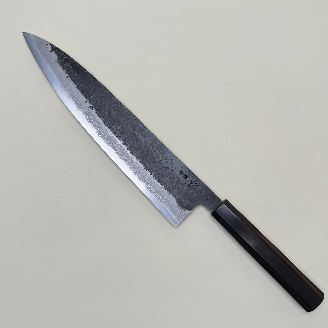 Mutsumi Honoura Blue Super Kurouchi Suminagashi Gyuto Knife 270mm