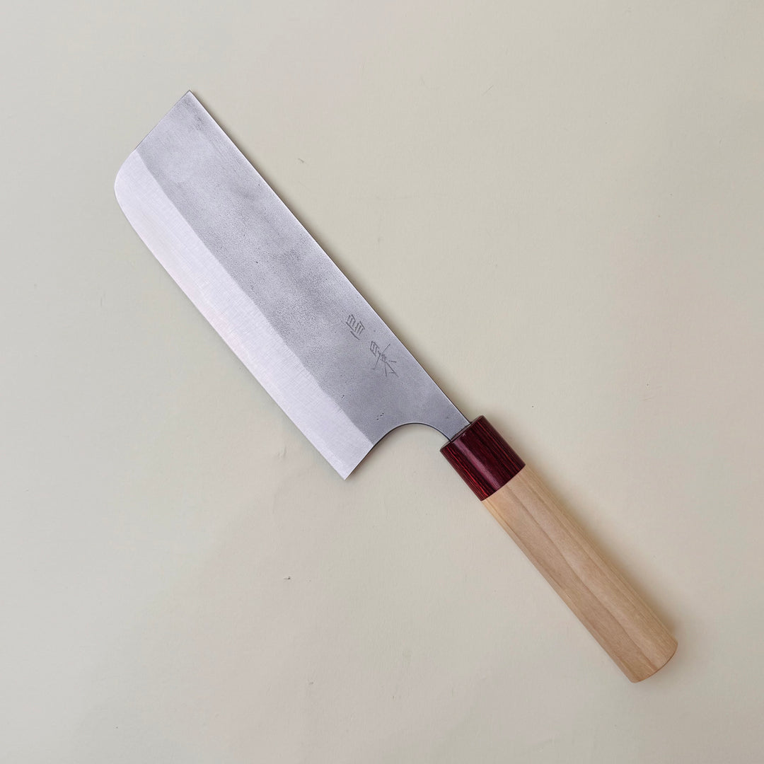 Masakage Yuki Nakiri -stainless clad san mai -carbon steel -community cutlery