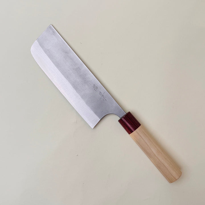 Masakage Yuki Nakiri -stainless clad san mai -carbon steel -community cutlery