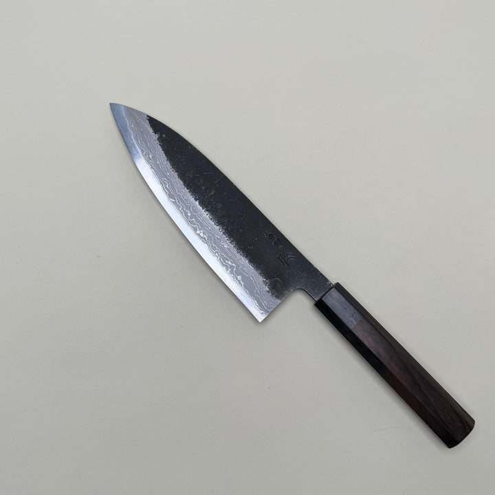 Mutsumi Honoura Blue Super Kurouchi Suminagashi Gyuto Knife 180mm
