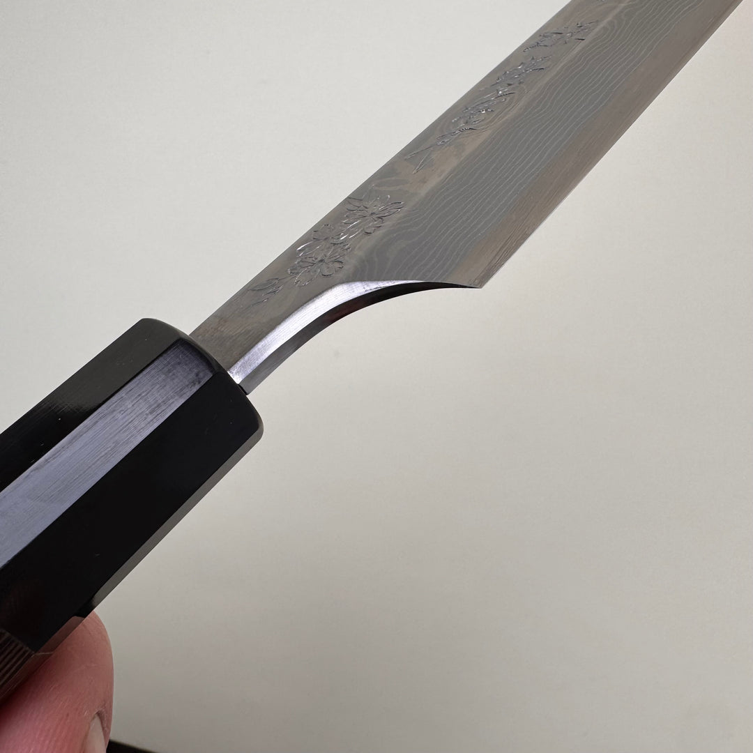 Sakai Takayuki Hana Fubuki Kengata Yanagiba, with Hand Engraved Cherry Blossom 300mm