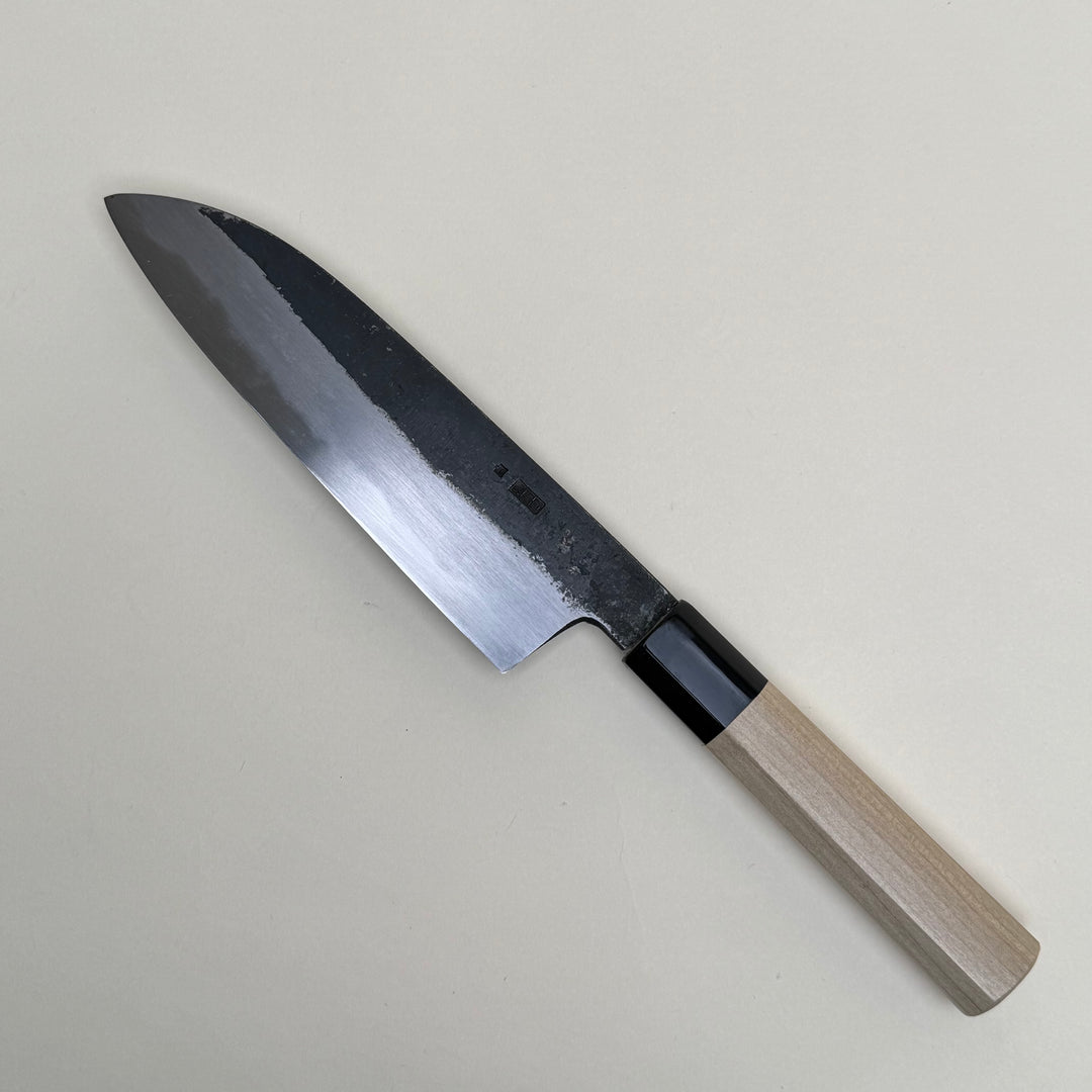 Sakai Kikumori Kikuzuki Kuro Santoku Knife 180mm