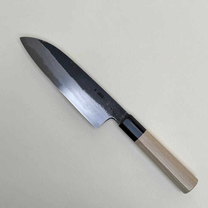 Sakai Kikumori Kikuzuki Kuro Santoku Knife 180mm