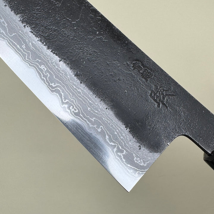 Mutsumi Honoura Blue Super Kurouchi Suminagashi Gyuto Knife 240mm