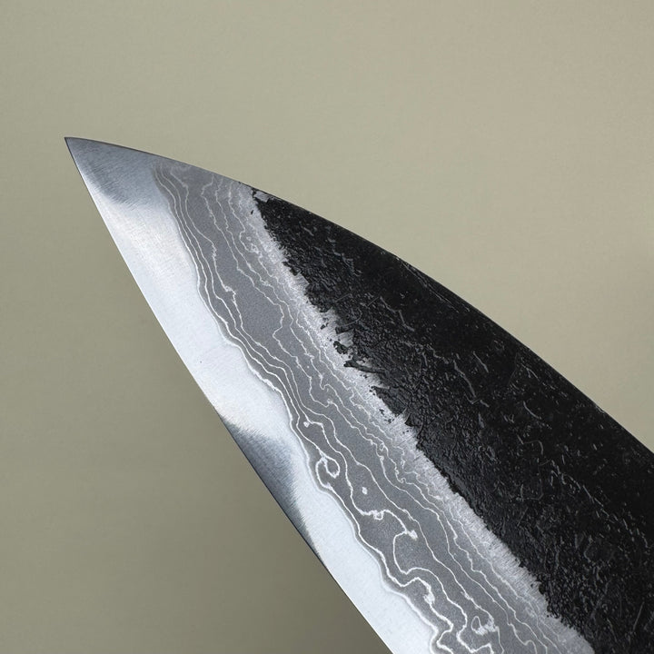 Mutsumi Honoura Blue Super Kurouchi Suminagashi Gyuto Knife 240mm