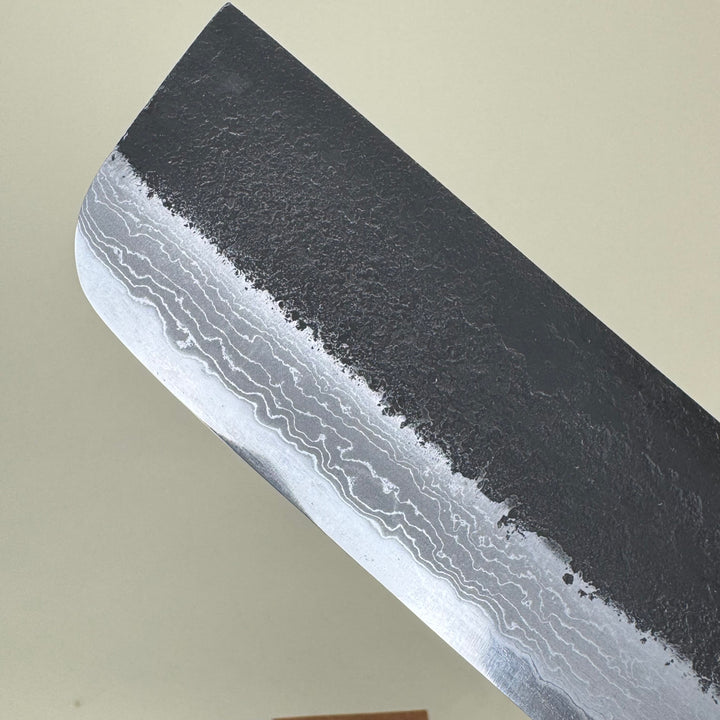 Mutsumi Honoura Blue Super Kurouchi Suminagashi Nakiri Knife 165mm