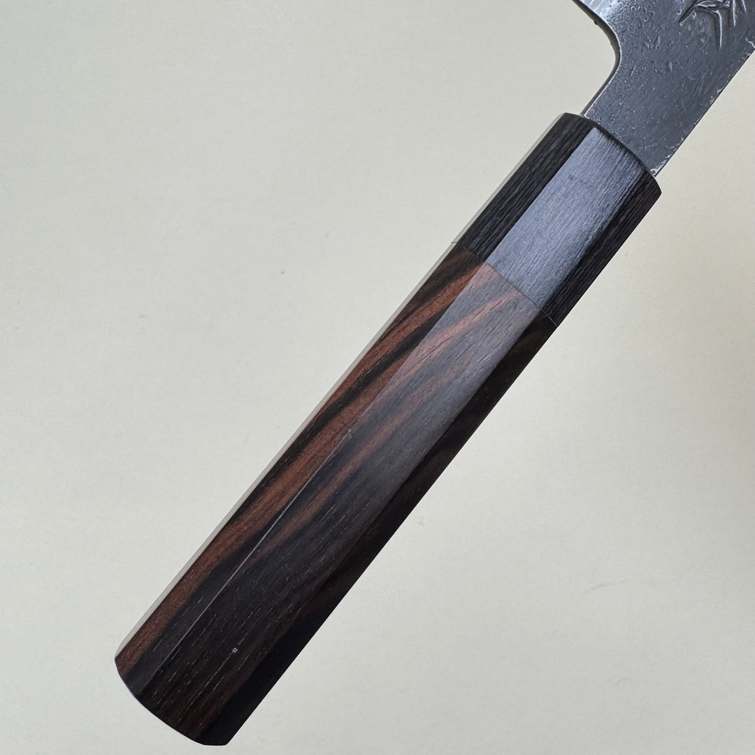 Mutsumi Honoura Blue Super Kurouchi Suminagashi Petty Knife 135mm