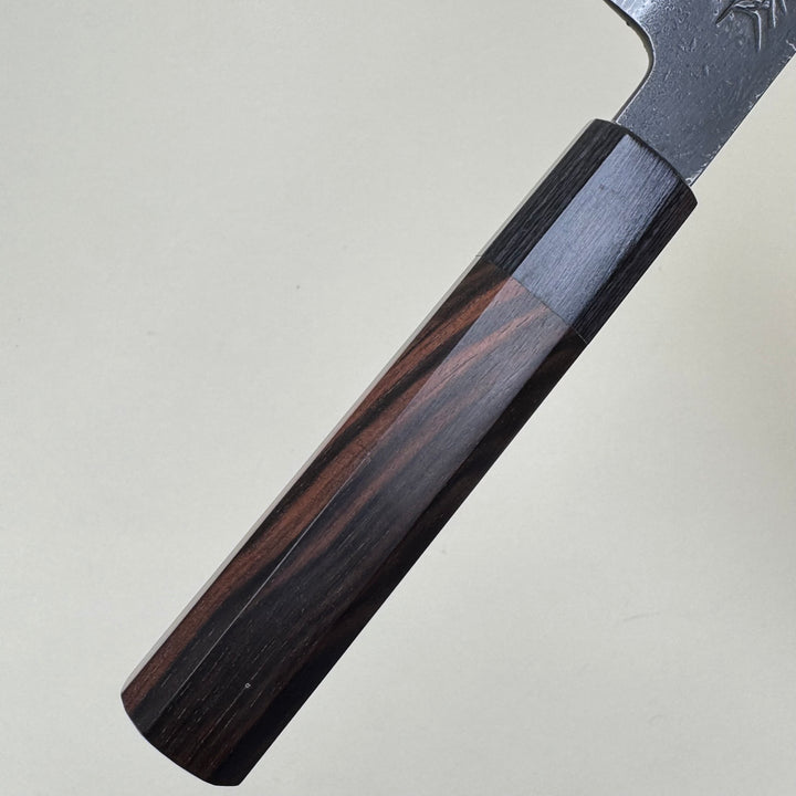 Mutsumi Honoura Blue Super Kurouchi Suminagashi Petty Knife 135mm