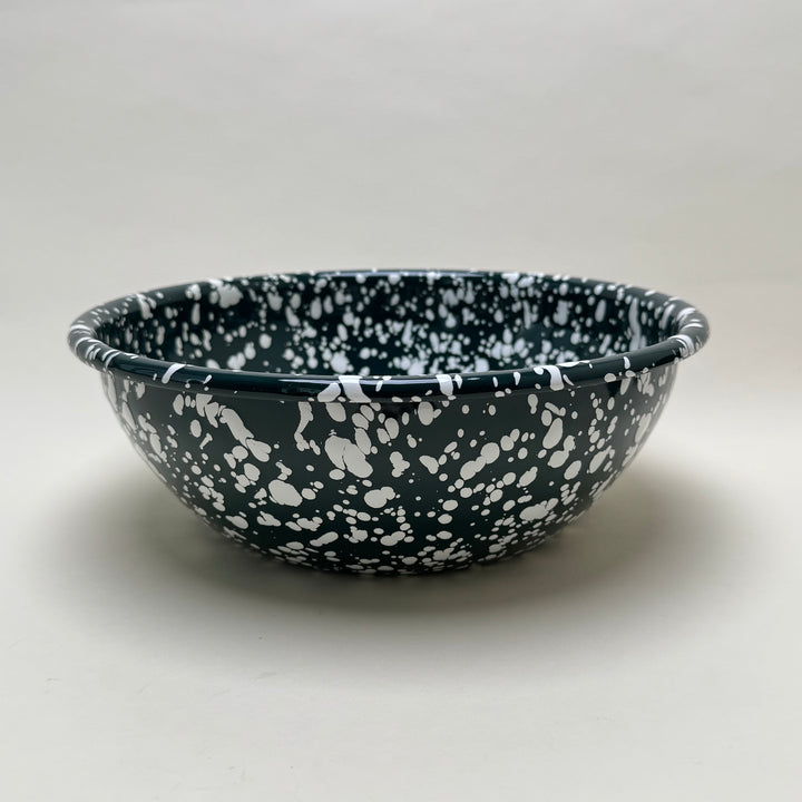 Enamel Mixing Bowl - Green and White