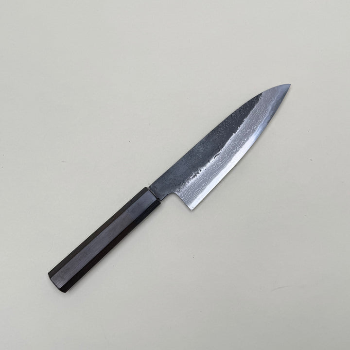 Mutsumi Honoura Blue Super Kurouchi Suminagashi Petty Knife 150mm