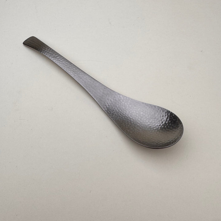 Hammered Stainless Steel Ramen Spoon