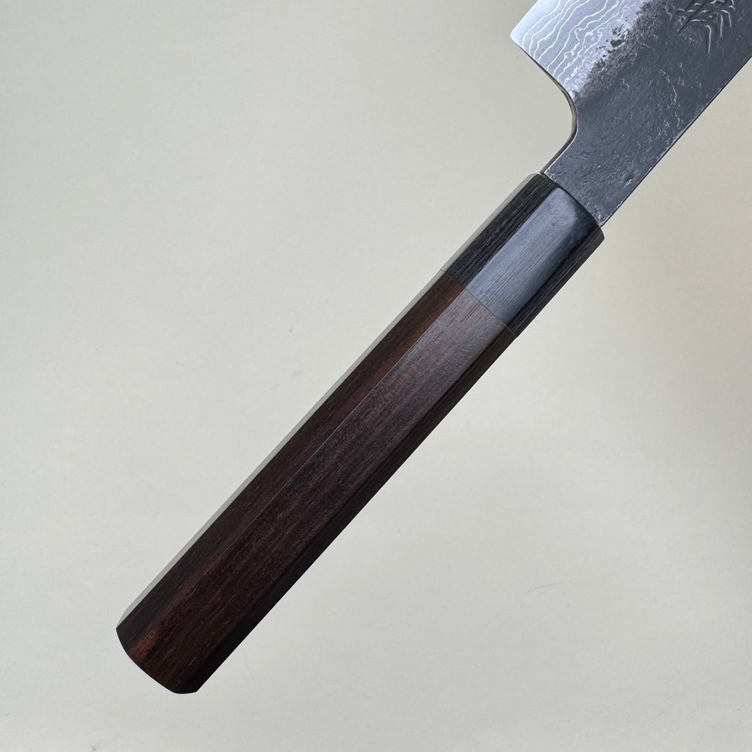 Mutsumi Honoura Blue Super Kurouchi Suminagashi Sujihiki Knife 270mm