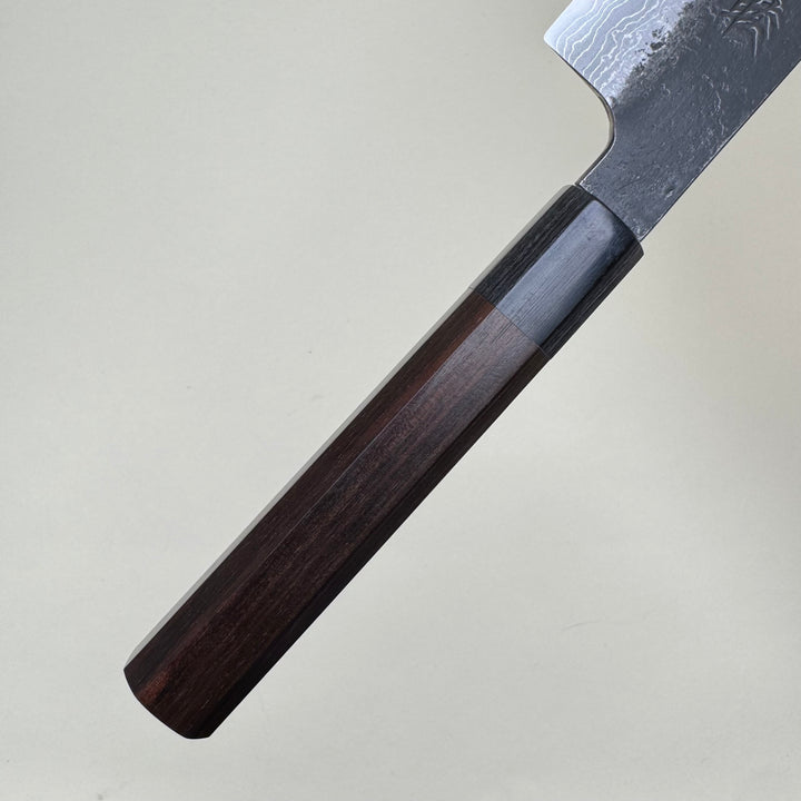 Mutsumi Honoura Blue Super Kurouchi Suminagashi Sujihiki Knife 270mm