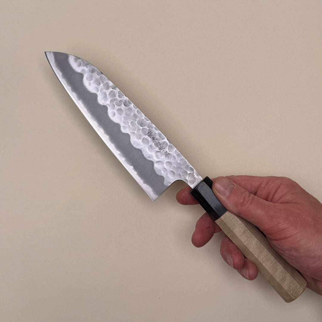 Tsuchime Santoku 165mm White 2 Magnolia Handle