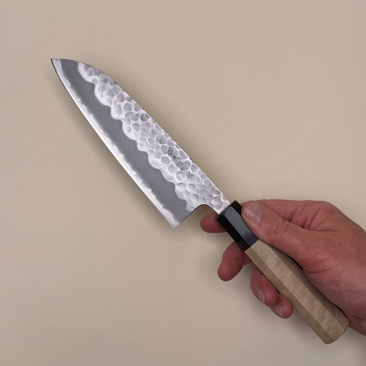 Tsuchime Santoku 165mm White 2 Magnolia Handle