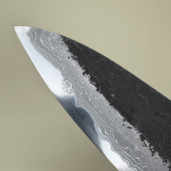 Mutsumi Honoura Blue Super Kurouchi Suminagashi Gyuto Knife 210mm
