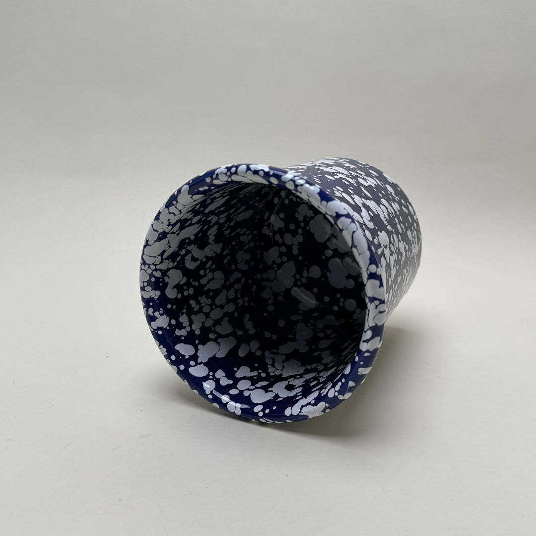 Enamel Utensil pot - Blue and White
