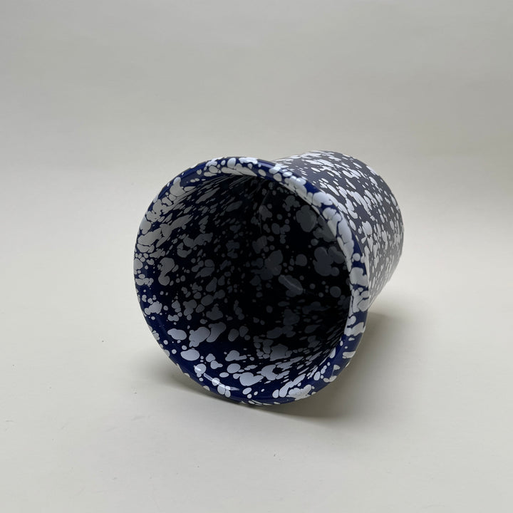 Enamel Utensil pot - Blue and White