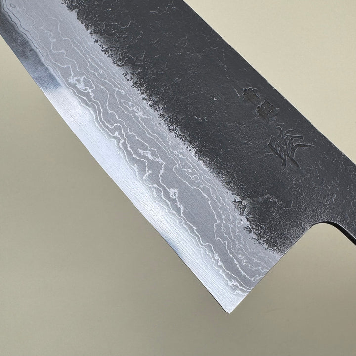 Mutsumi Honoura Blue Super Kurouchi Suminagashi Gyuto Knife 180mm