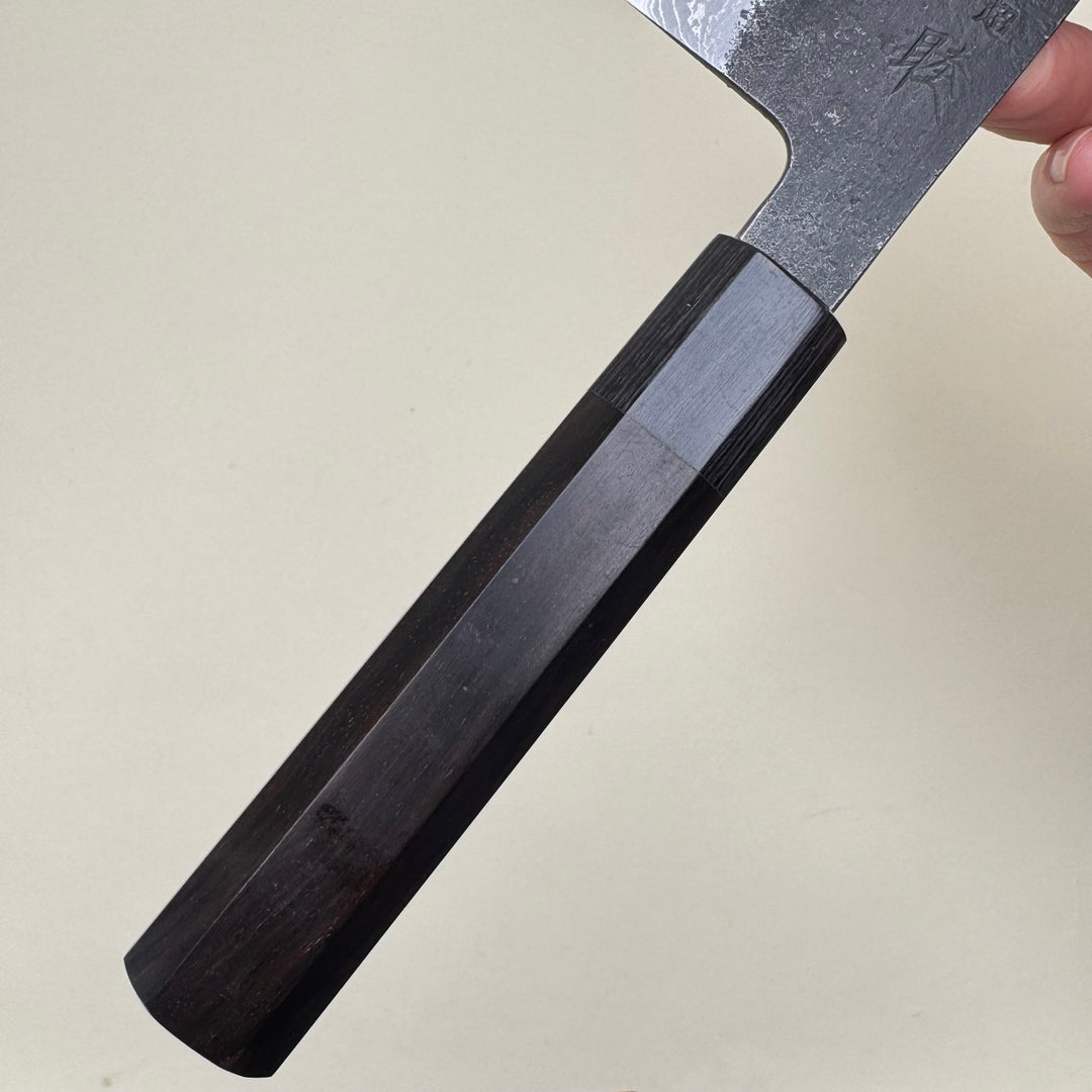 Mutsumi Honoura Blue Super Kurouchi Suminagashi Nakiri Knife 165mm