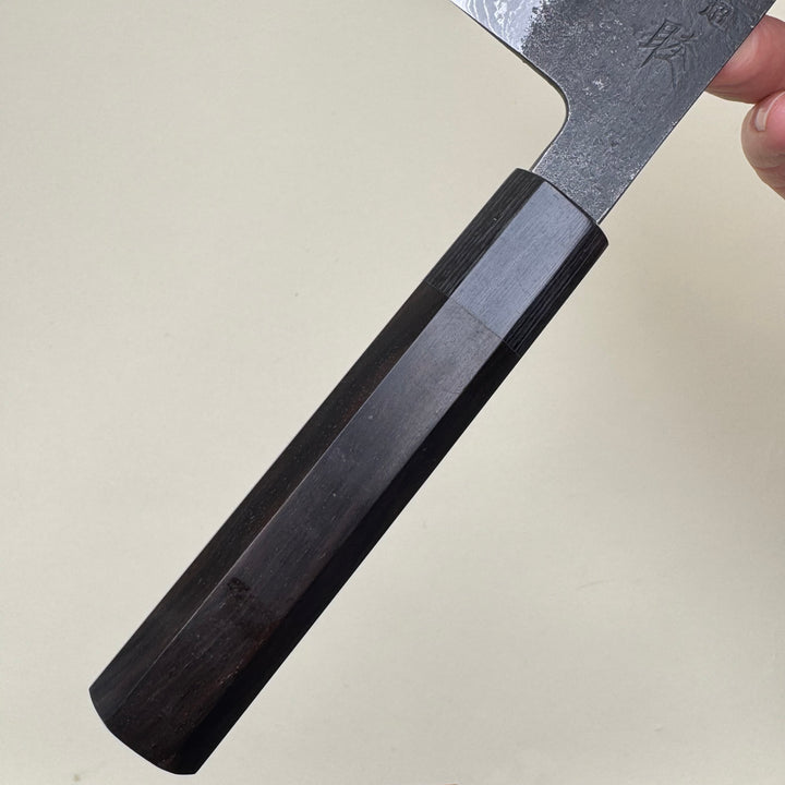 Mutsumi Honoura Blue Super Kurouchi Suminagashi Nakiri Knife 165mm