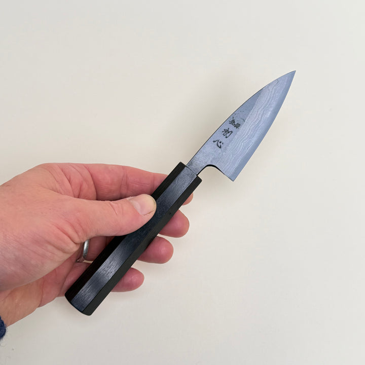Hatsukokoro Kumokage Kurouchi Damascus Petty Knife 80mm