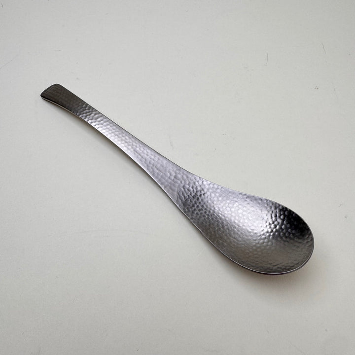 Hammered Stainless Steel Ramen Spoon