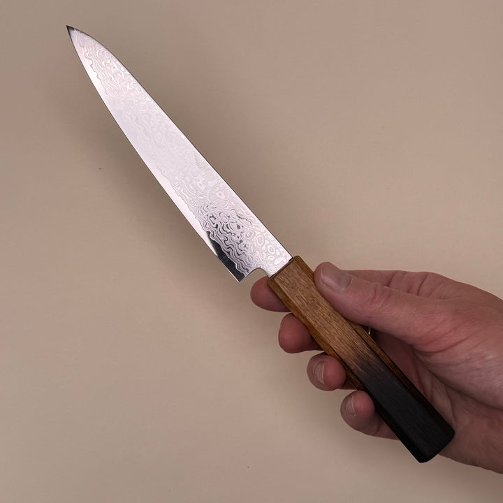 Damascus Petty 150mm ZA18 Burnt Oak Handle