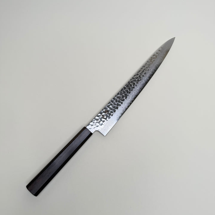 Hatsukokoro Hayabusa VG10 Damascus Tsuchime Sujihiki Knife 270mm