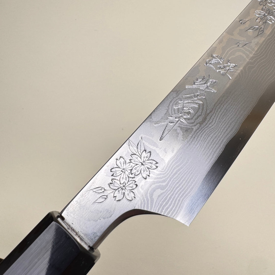 Sakai Takayuki Hana Fubuki Kengata Yanagiba, with Hand Engraved Cherry Blossom 300mm
