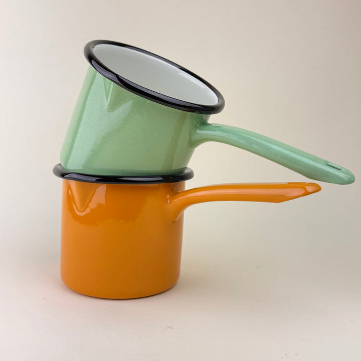 Heavy duty enamel milk pan