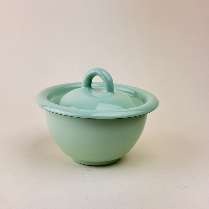 Ukrainian Enamel Bowl with lid