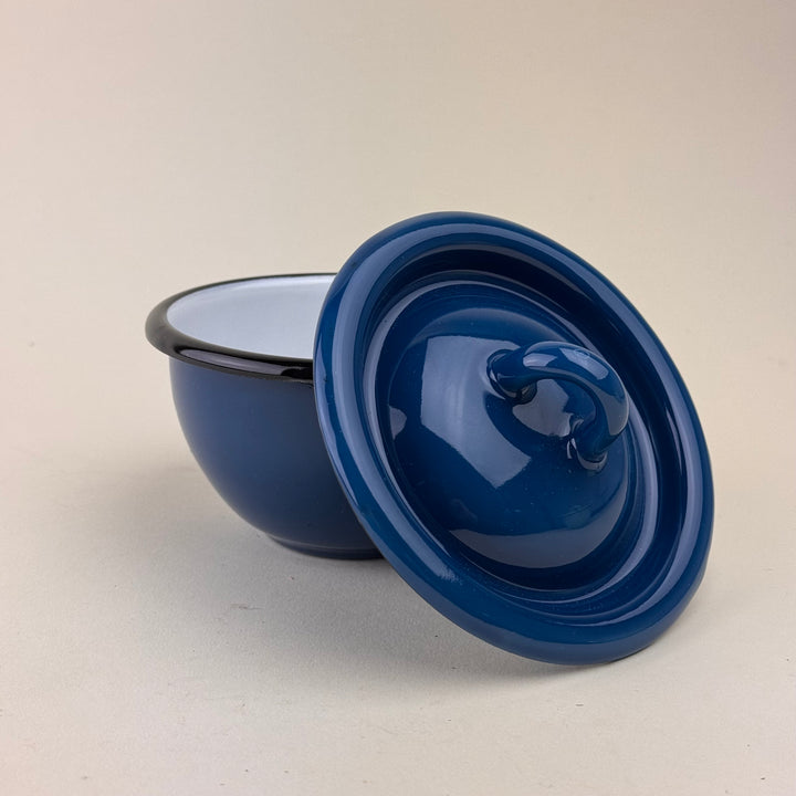 Ukrainian Enamel Bowl with lid