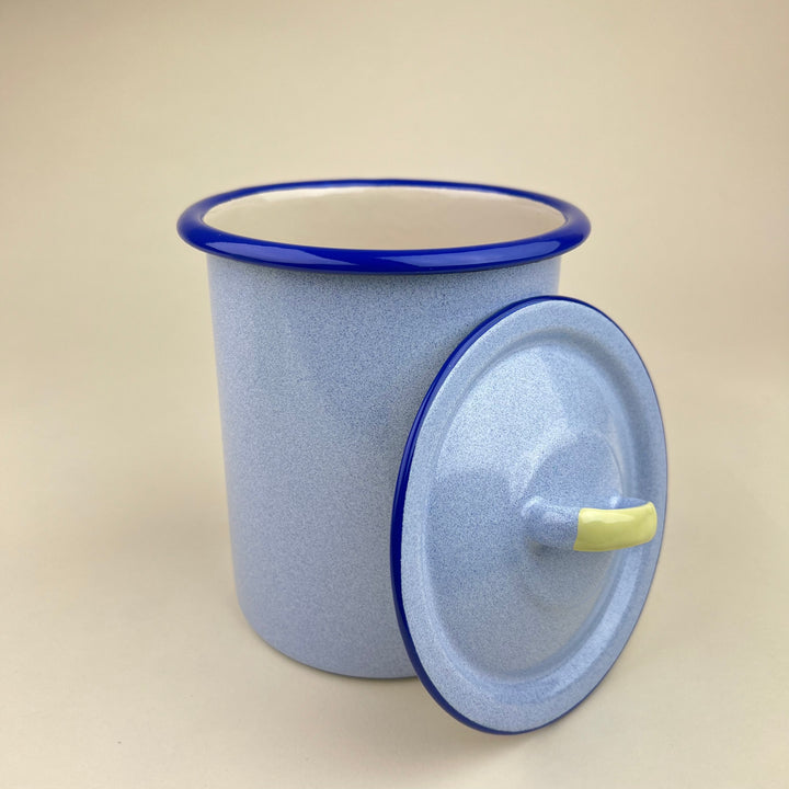 Enamel Container - Speckled Blue