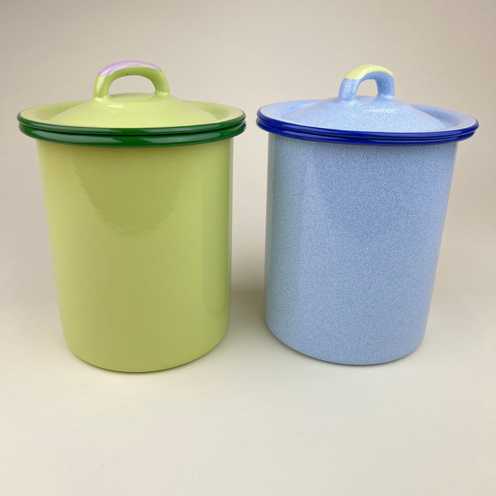Enamel Container - Speckled Blue