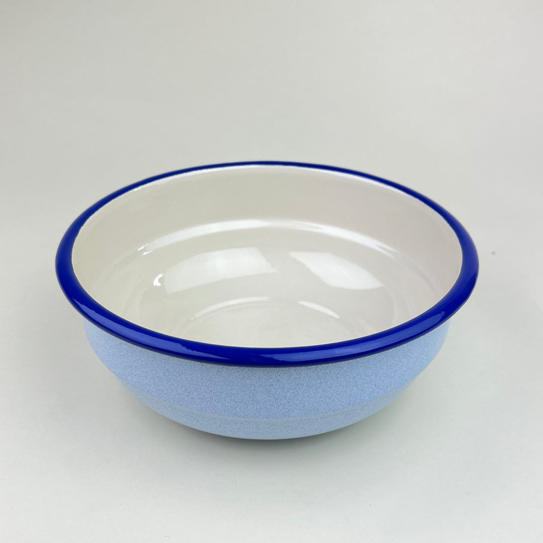 Enamel Serving Bowl - Speckled Blue