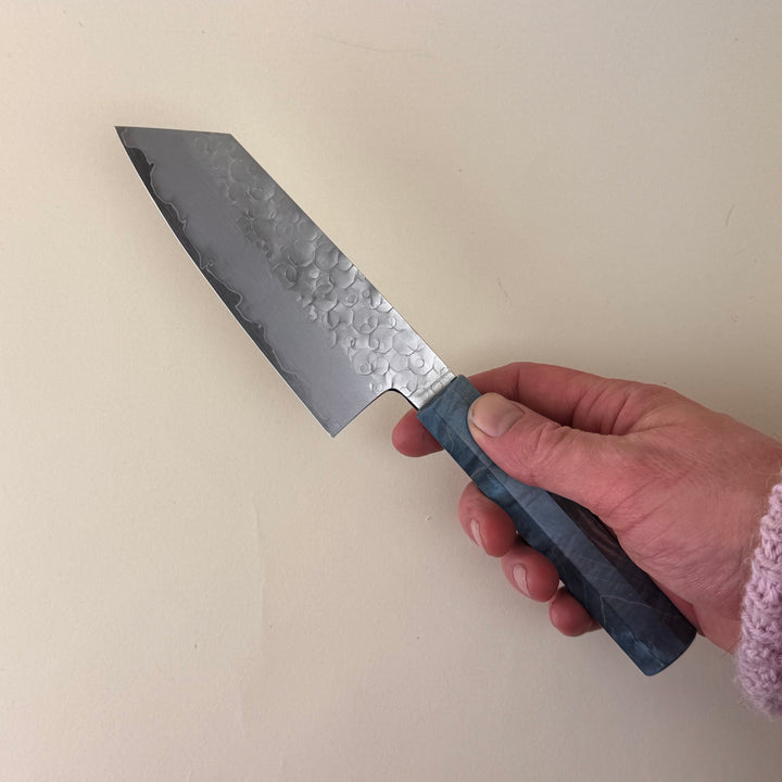 Hado Shiosai Ko Bunka Blue Stabilised Wood Handle 135mm