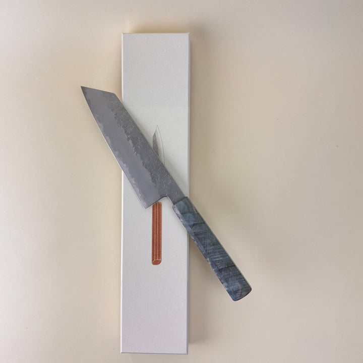 Hado Shiosai Bunka Blue Stabilised Wood Handle 180mm