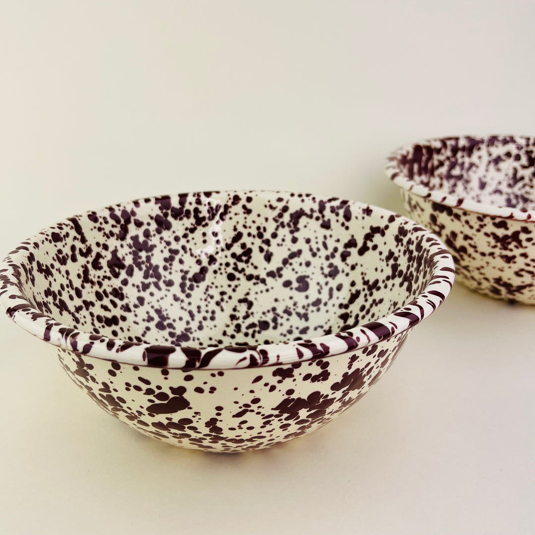Splatter Enamelware Serving Bowl