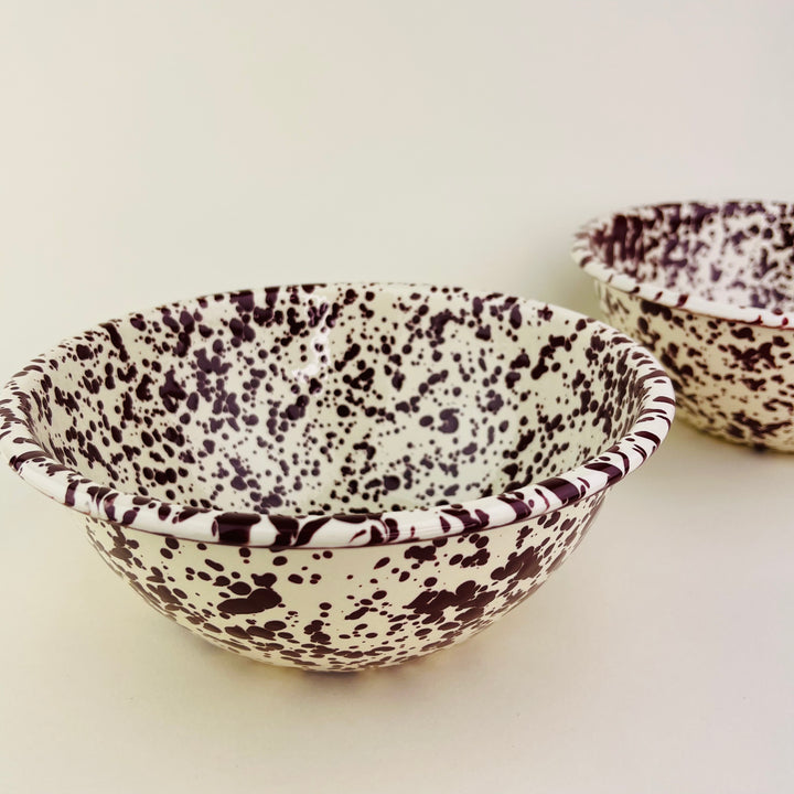 Splatter Enamelware Serving Bowl