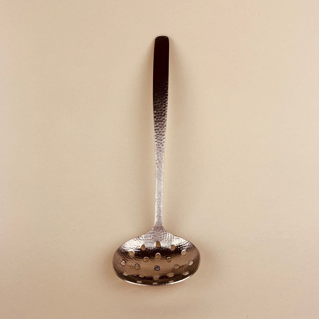 Hammered Stainless Steel Slotted Spoon