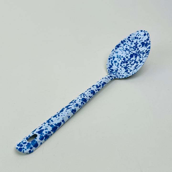 Blue Splatter Enamel Serving Spoon