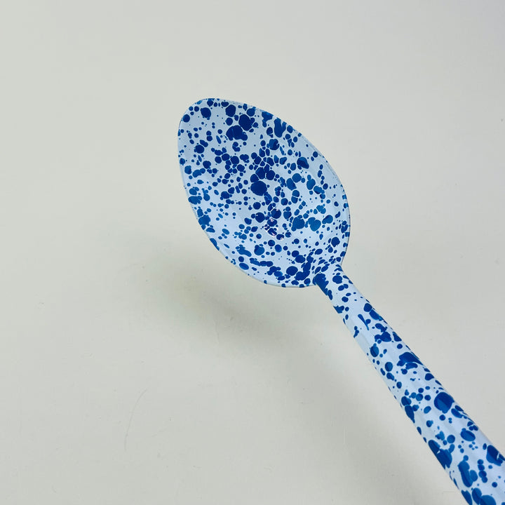 Blue Splatter Enamel Serving Spoon