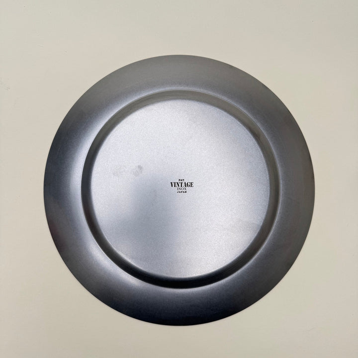 Aoyashi Vintage Stainless Steel Round Plate 255mm-plate-Community Cutlery