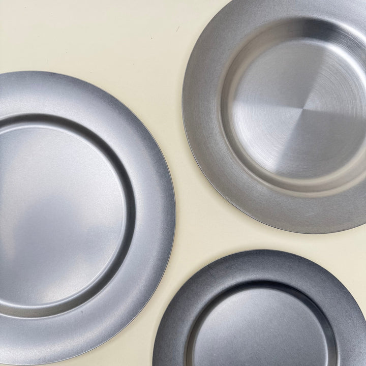 Aoyashi Vintage Stainless Steel Round Plate 255mm-plate-Community Cutlery