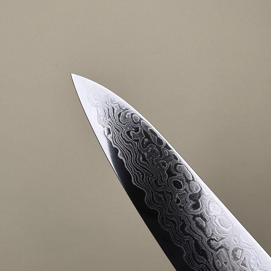 Damascus Petty 150mm ZA18 Burnt Oak Handle - Community Cutlery
